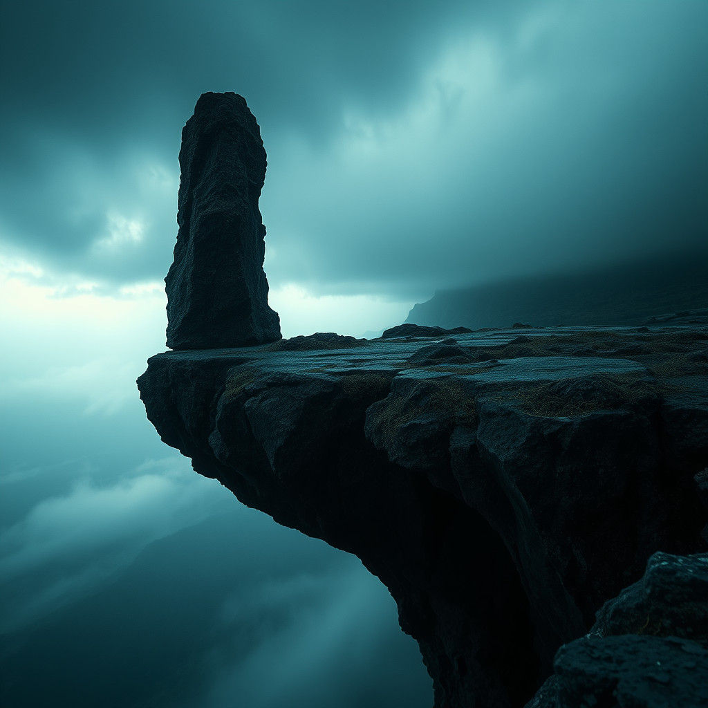 Hyperrealistic Edge of the World Scene in HDR