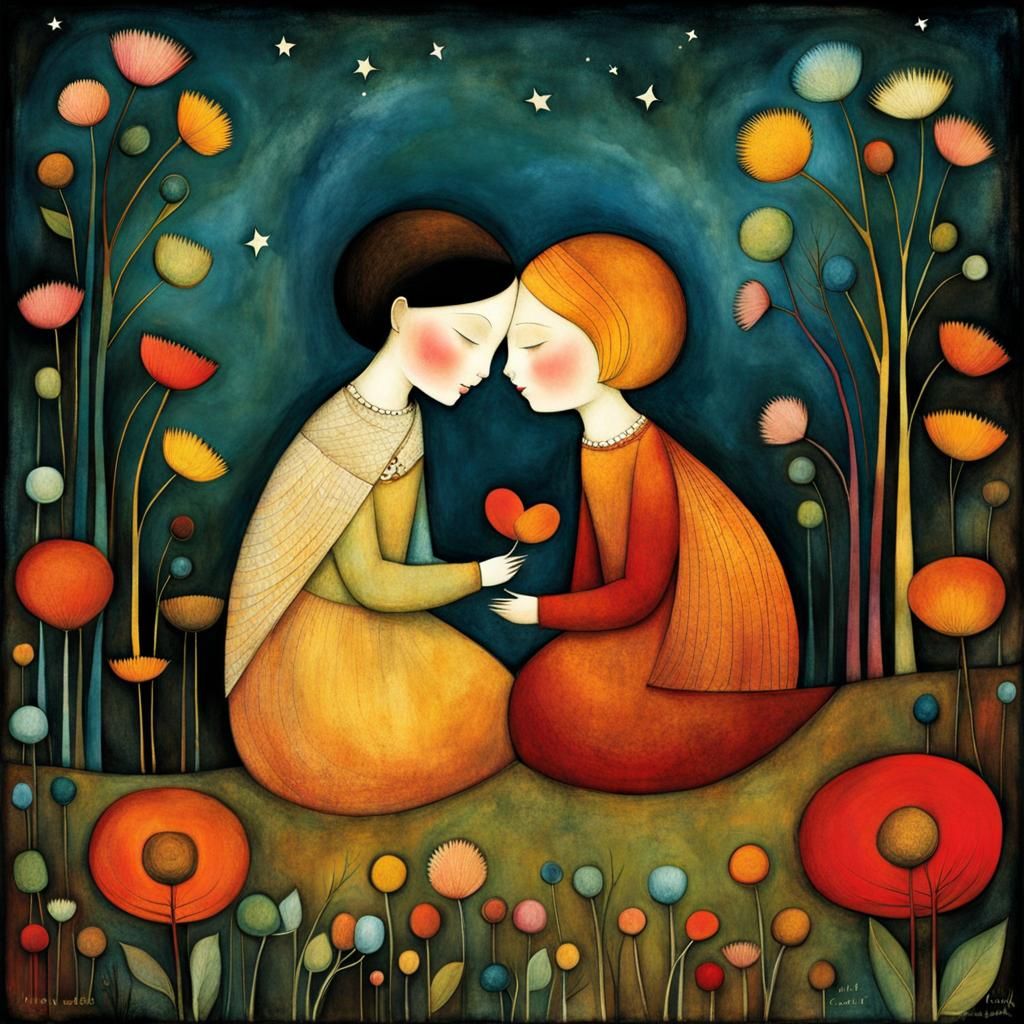 Storybook Illustration of Everlasting Friendship