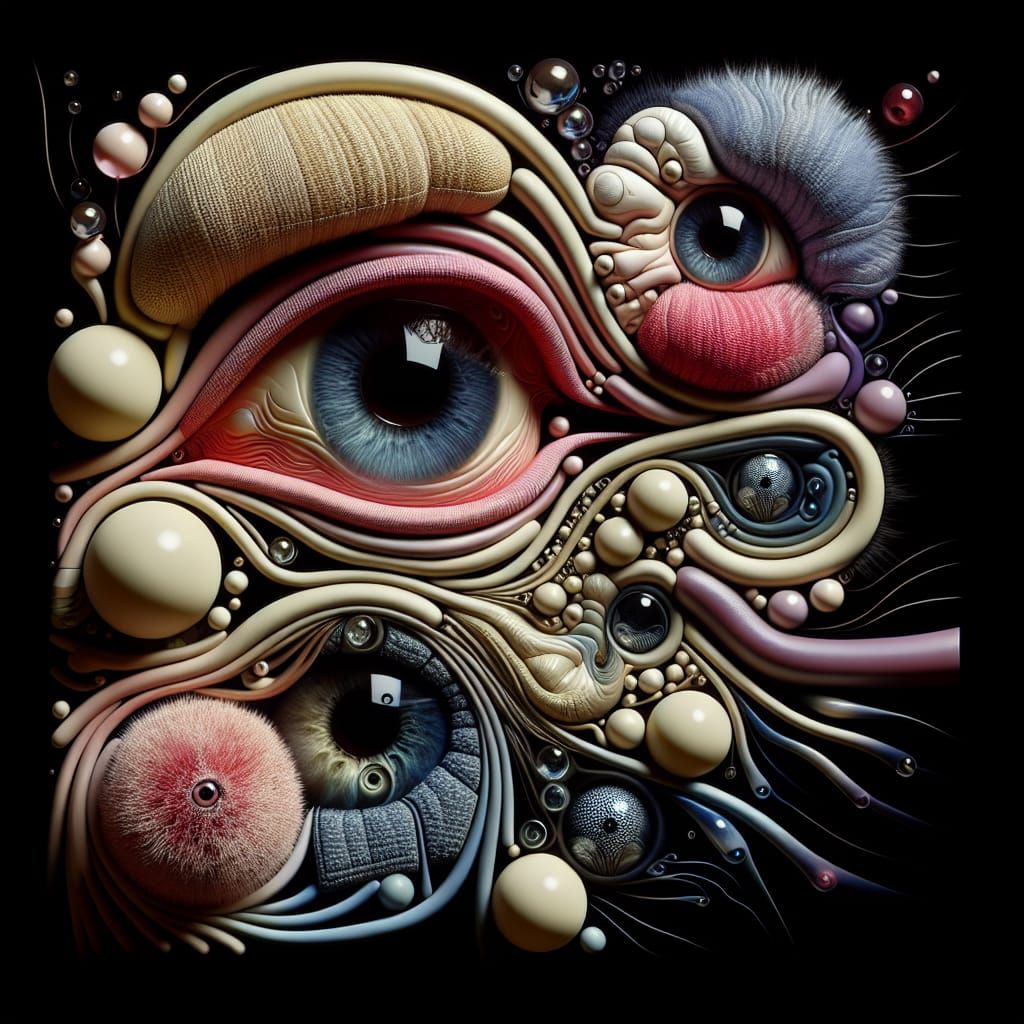 Abstract Weeping Motherboard with Googly Eyes