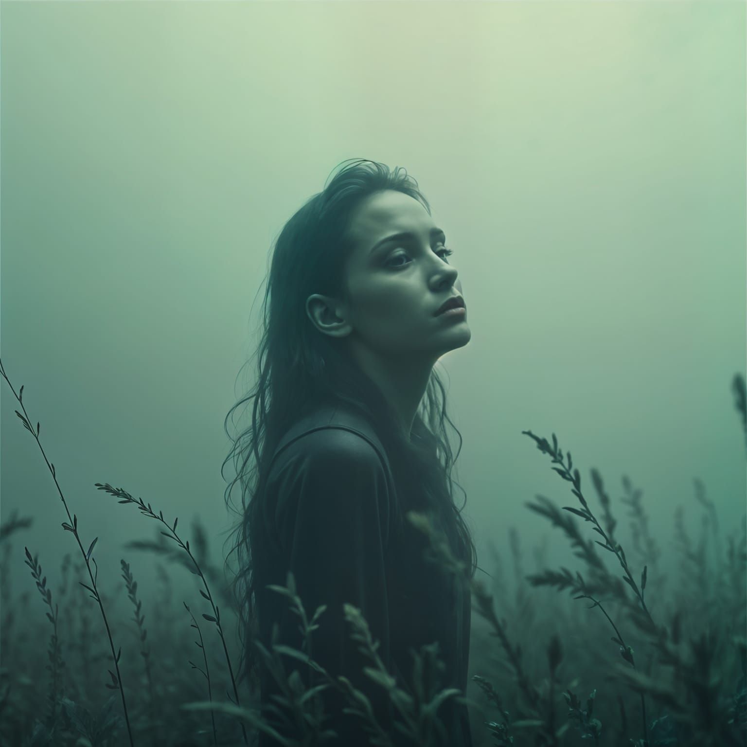 Feeling Invisible: A Purple-Toned AI Art Piece