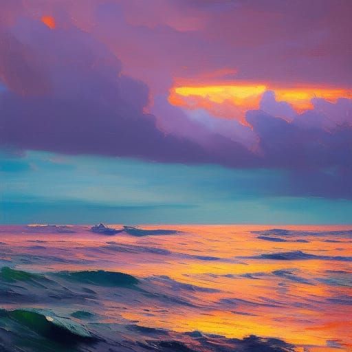 Dunkirk: Sea View in Oil Paint, Magic Light