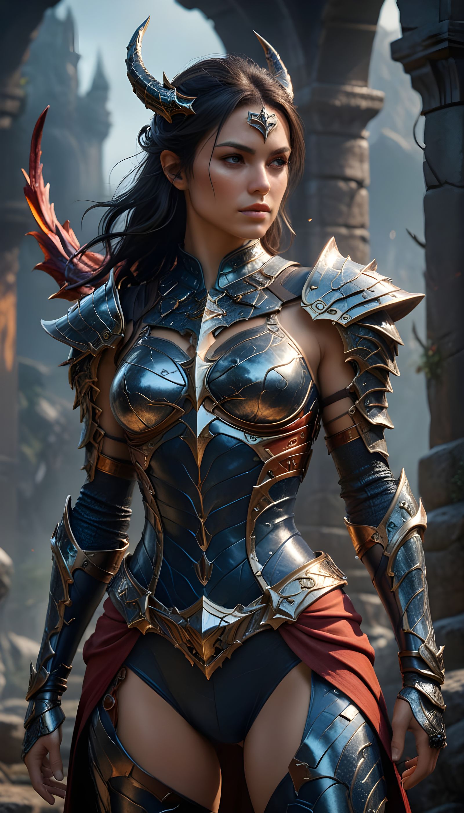 Epic Fantasy Goddesses in Hyperrealistic Armor