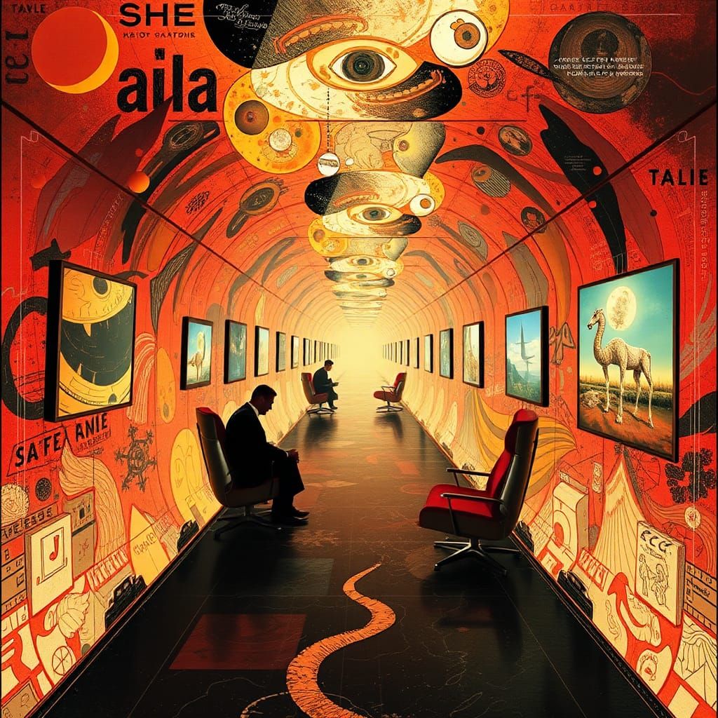 Fractal Transporter Room Glitch in Surreal Style