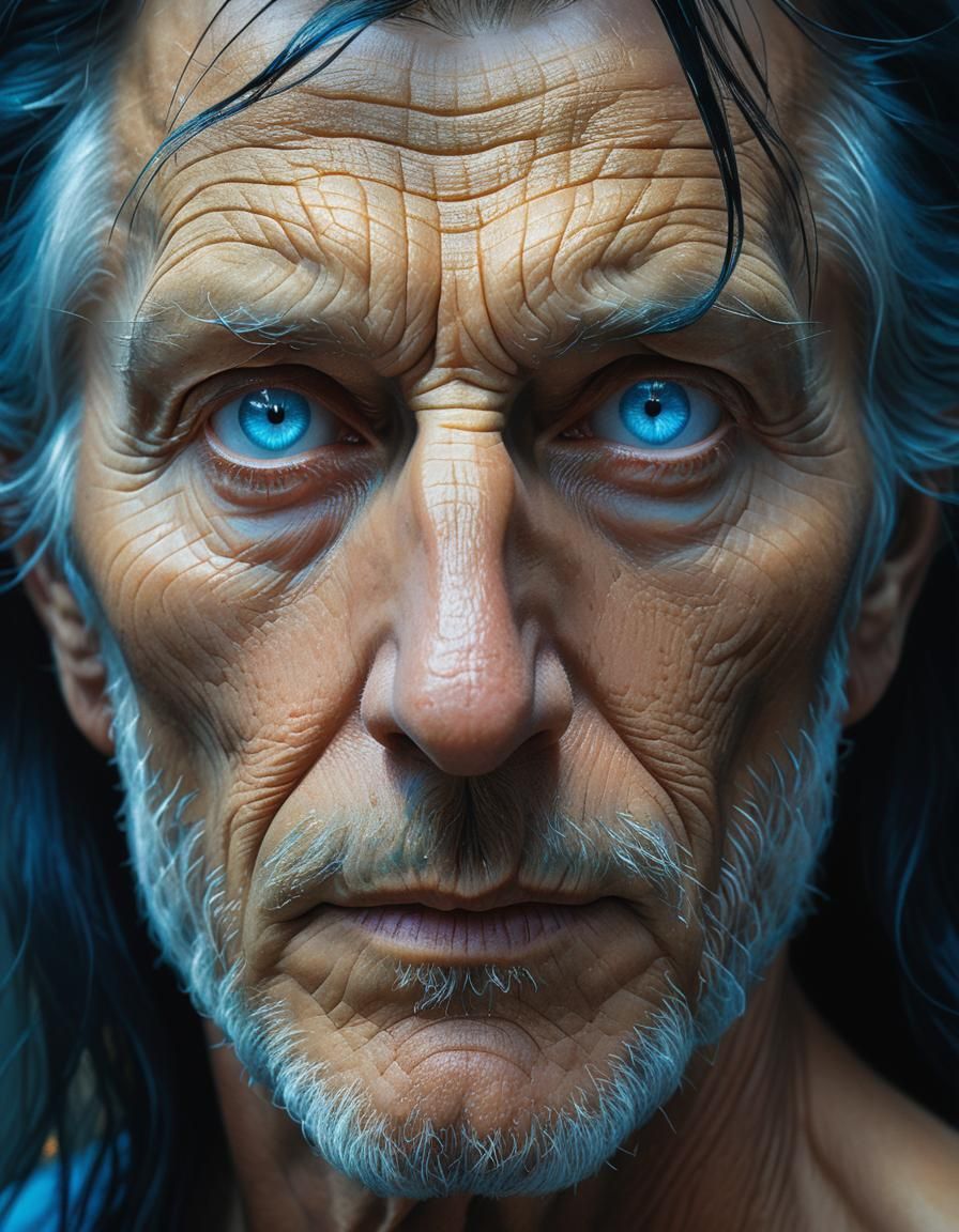 man with long black hair