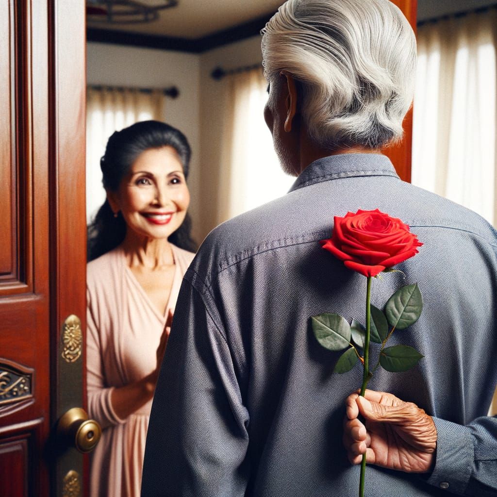 Enduring Love: Elderly Couple at Doorway