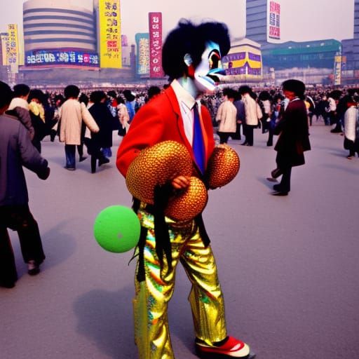 Korean Street Performer in 1980s Seoul