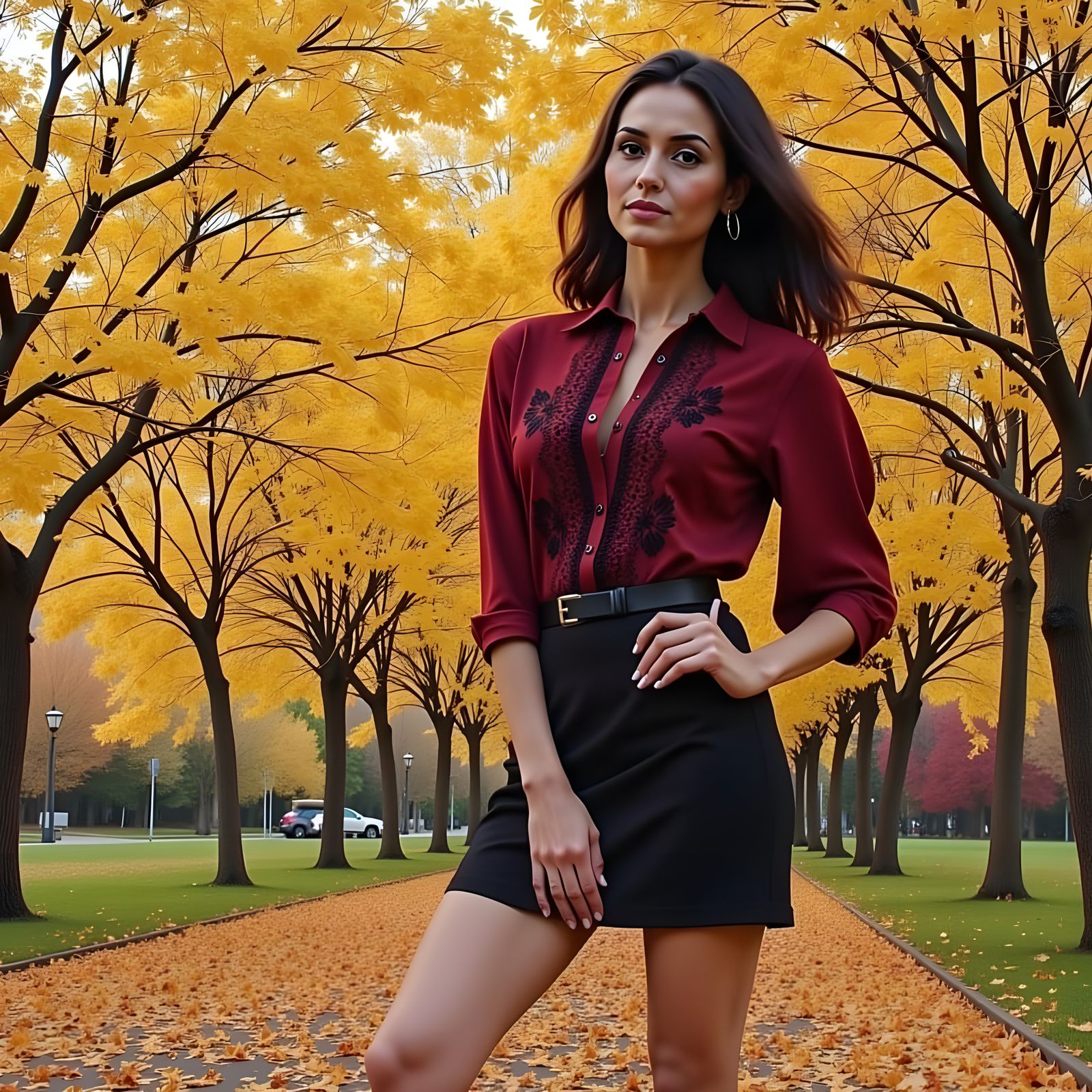 Autumn Portrait in Pop Art Screen Print Style