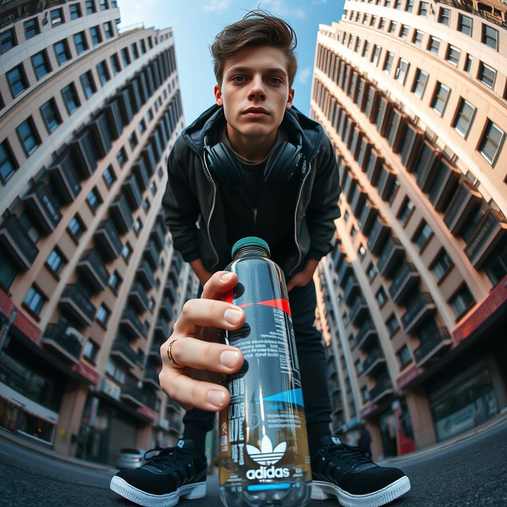 Stylish Young Man in Adidas Streetwear Editorial