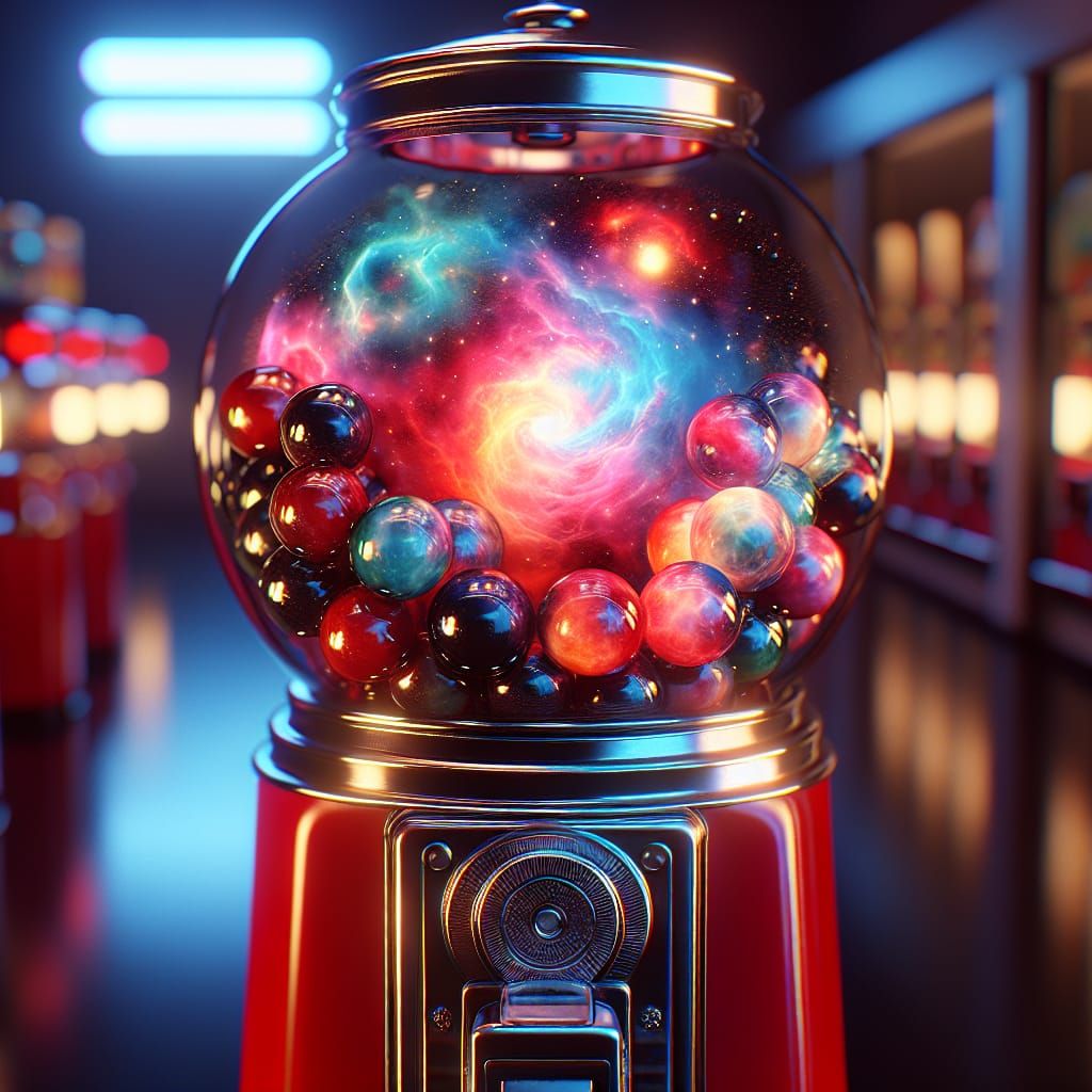 Nebula Universes in Retro Gumball Machine
