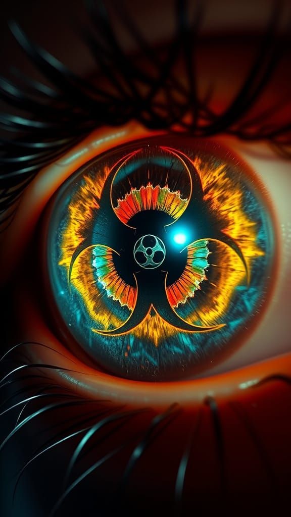 Biohazard Kaleidoscope Eye in Hyper-Realistic Style