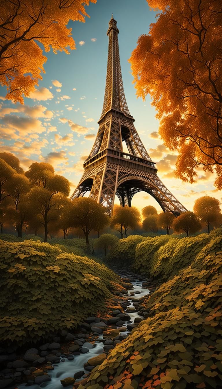Eiffel Tower in Amazonian Forest, a Surreal Scene