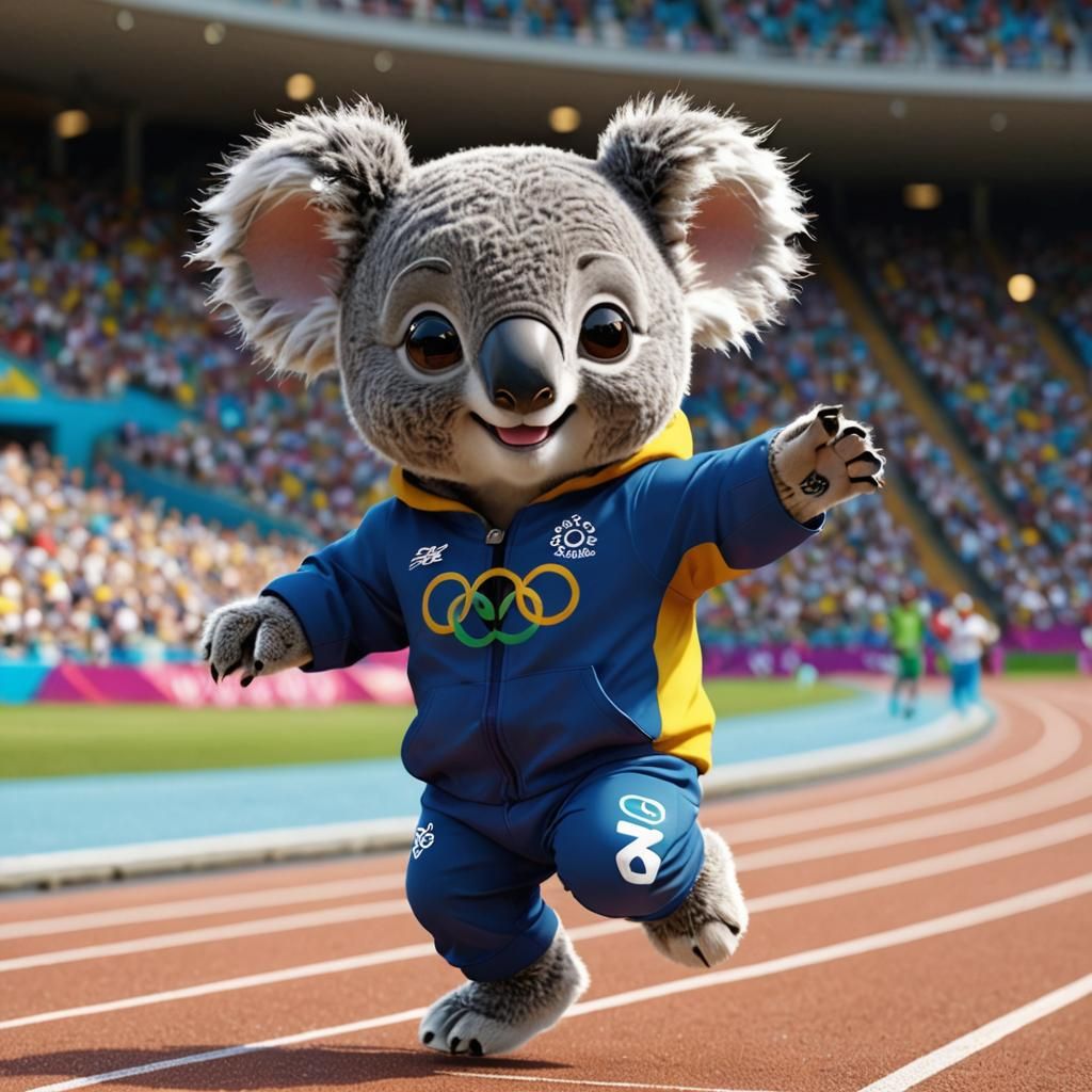 Koala Runs 100m Dash in Pixar Style