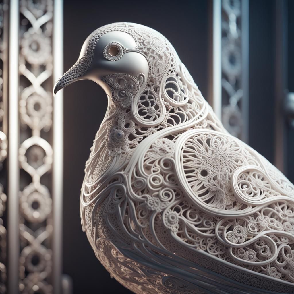 Lace Dove in Cyberpunk H.R. Giger Style
