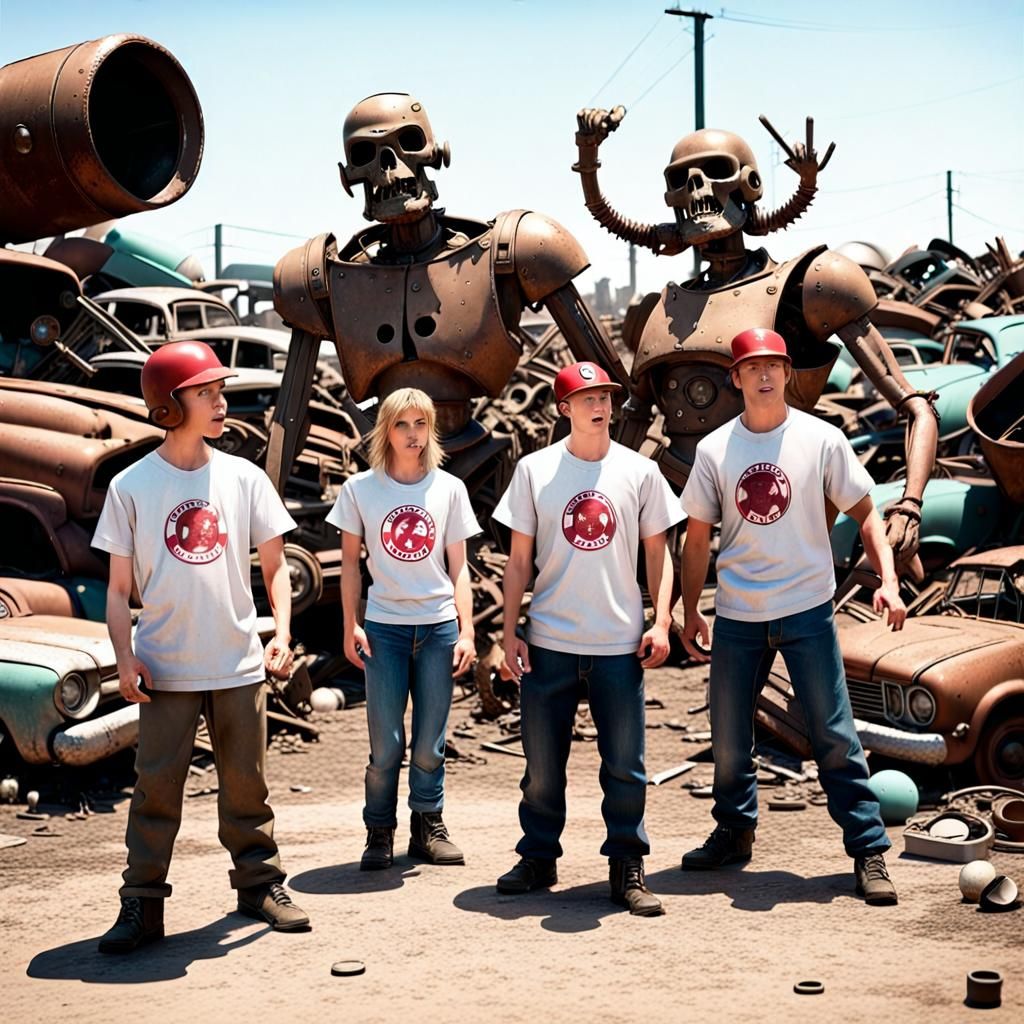 Mutant Baseball Game in Post-Apocalyptic Junkyard
