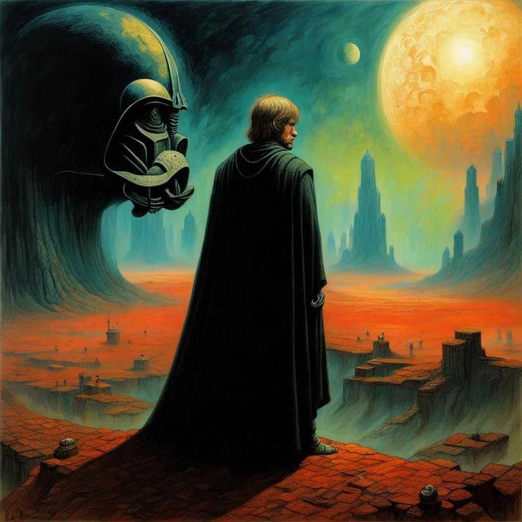 Luke Skywalker in Beksinski-Inspired Dark Art