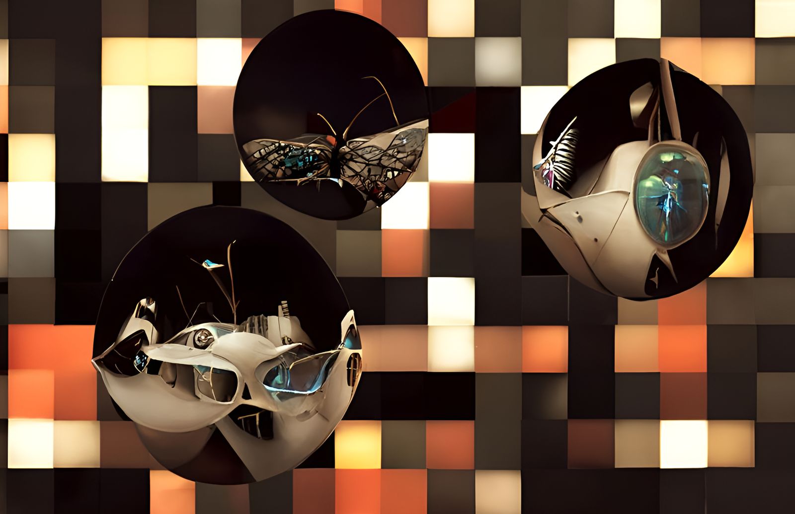 Dieselpunk City with Butterfly Drones and Fashion Model