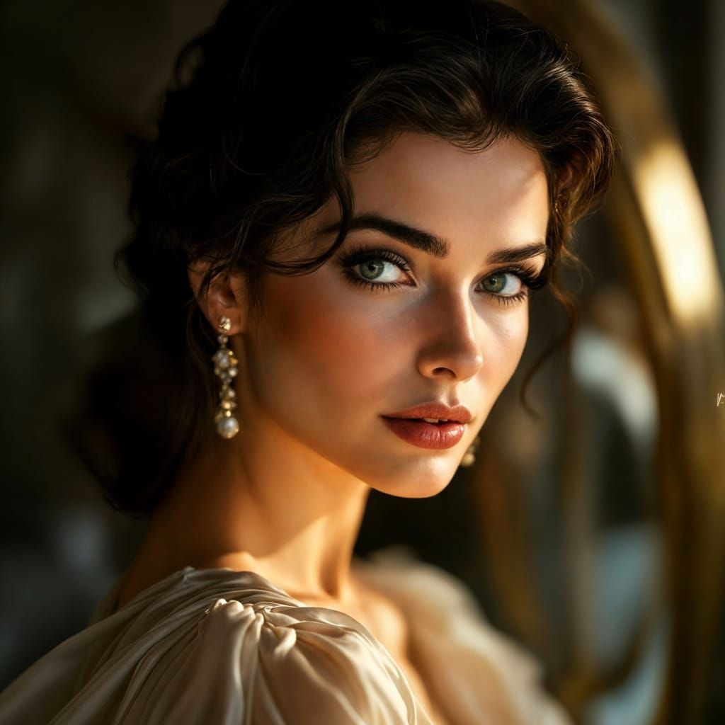 Old Hollywood Portrait of Elegant Young Woman