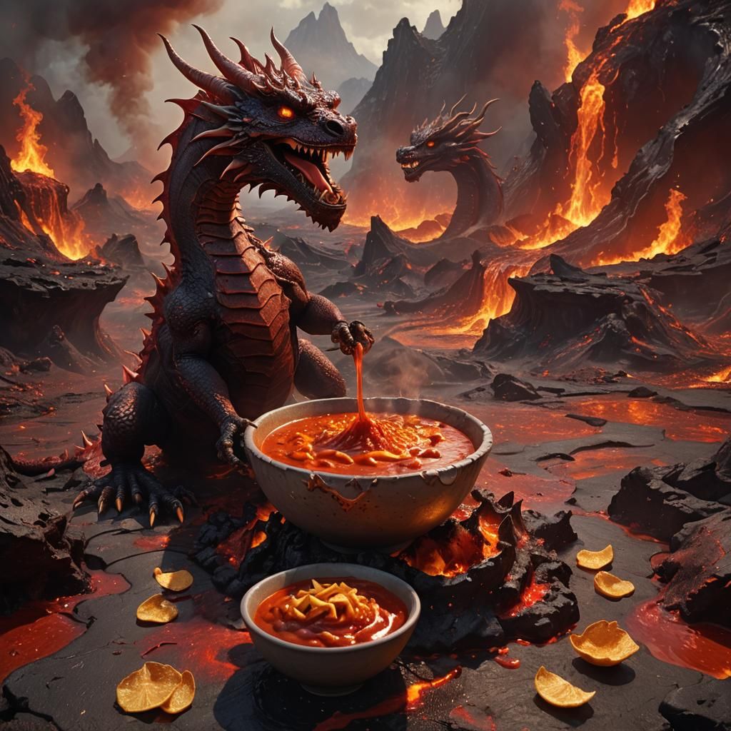 Hot Sauce Volcano: A Fantastical Digital Painting