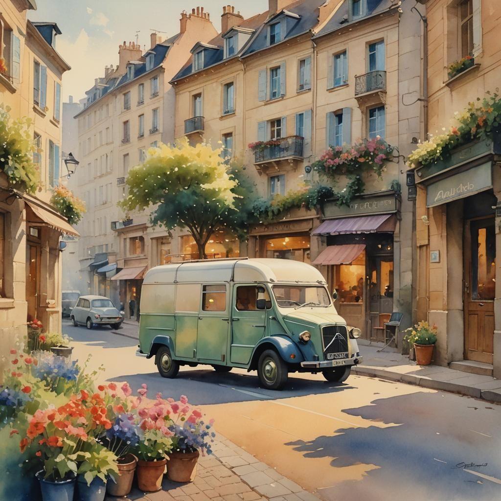 Citroen HY Van in French Impressionist Style