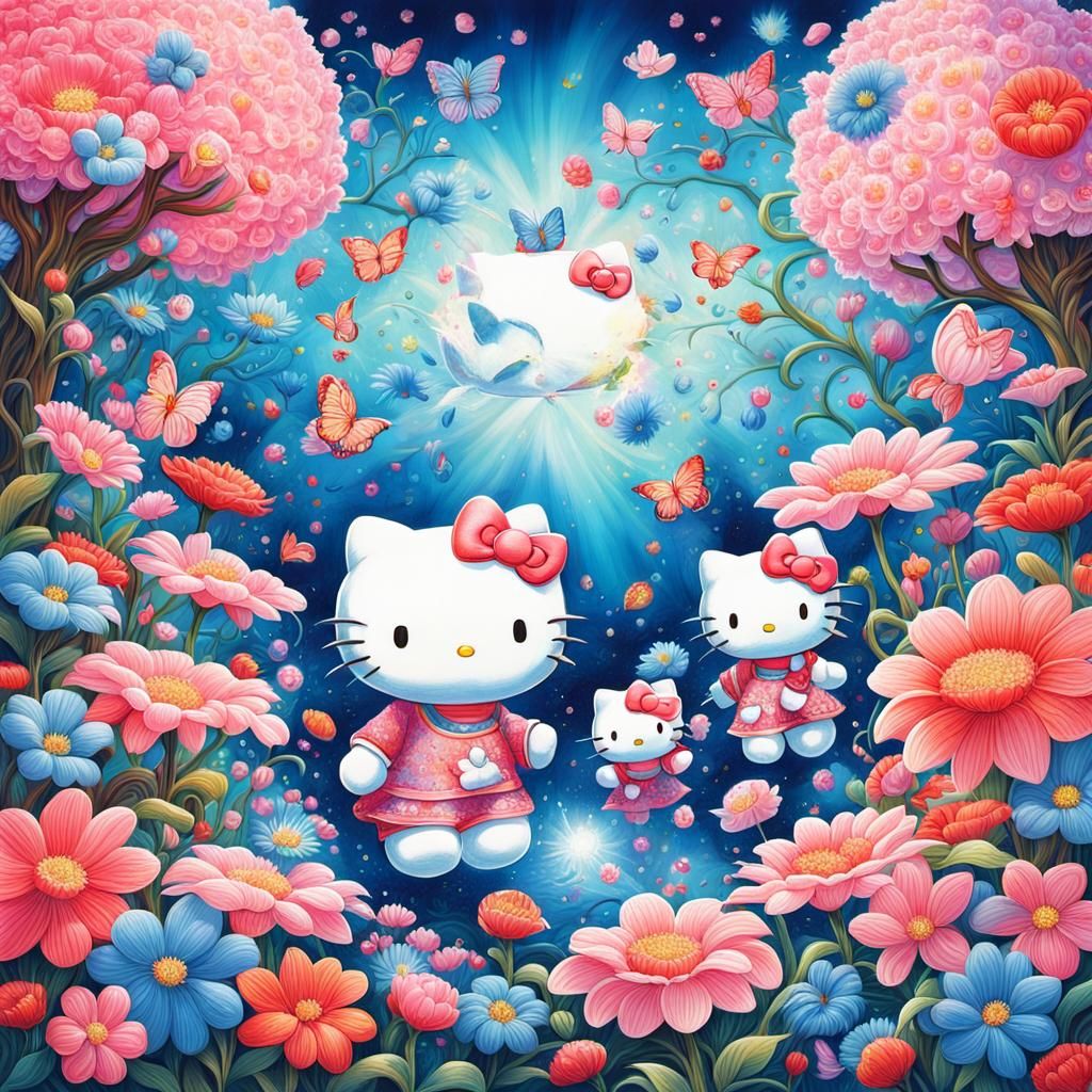 Hello Kitty and Friends in Floral Fantasy Garden