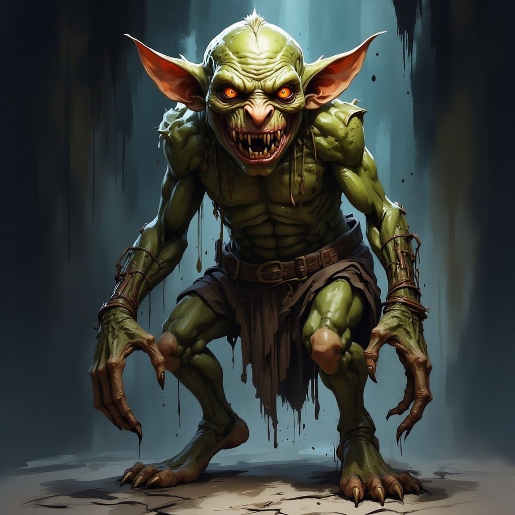 Grotesque Goblin Scrapper in Dank Cave