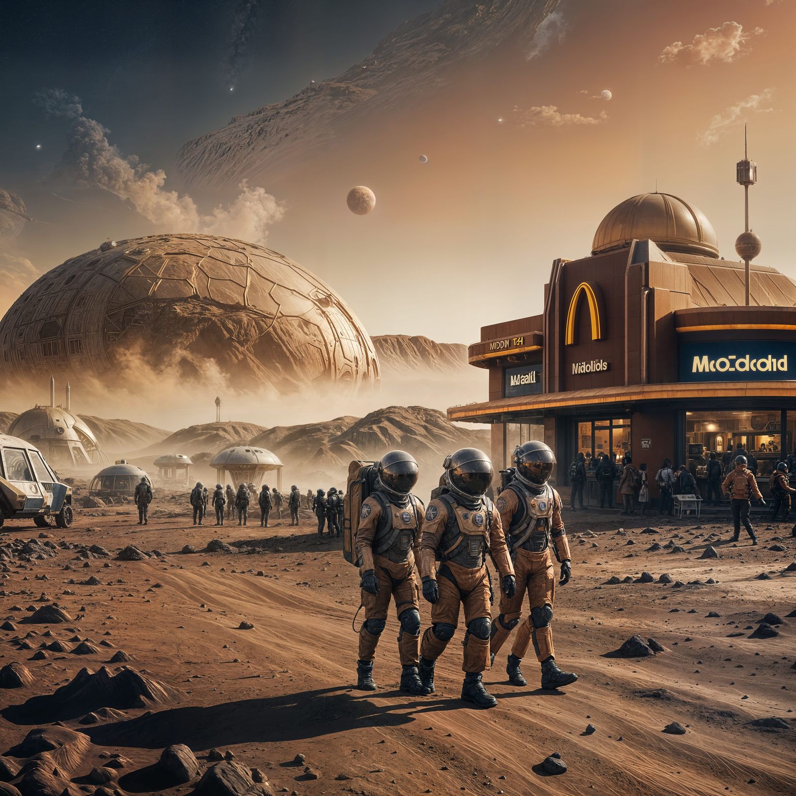 McDonald's on Mars: A Cinematic Sci-Fi Scene