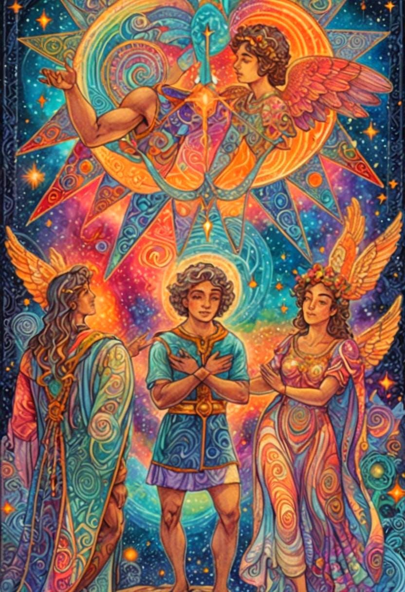 Cupid Guides Choice of Lovers in Abstract Fractal Art