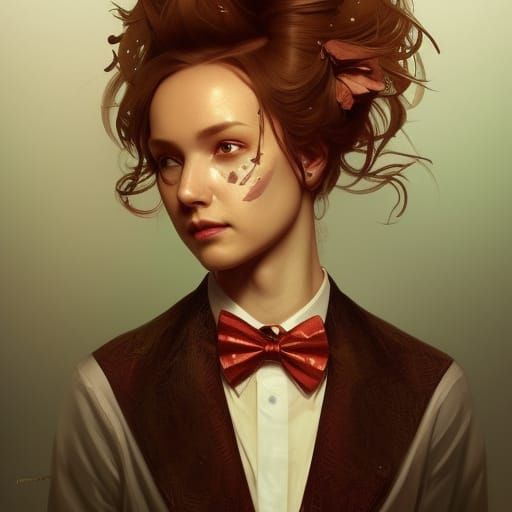 Hyperdetailed Sweet Potato Portrait in Art Nouveau Style