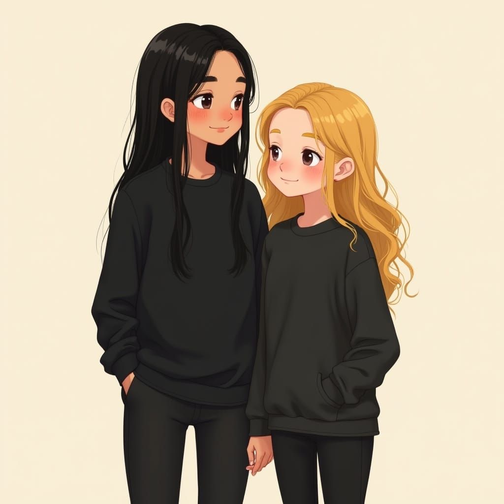 Teenage Girls Share Quiet Moment of Friendship in a Naturali...