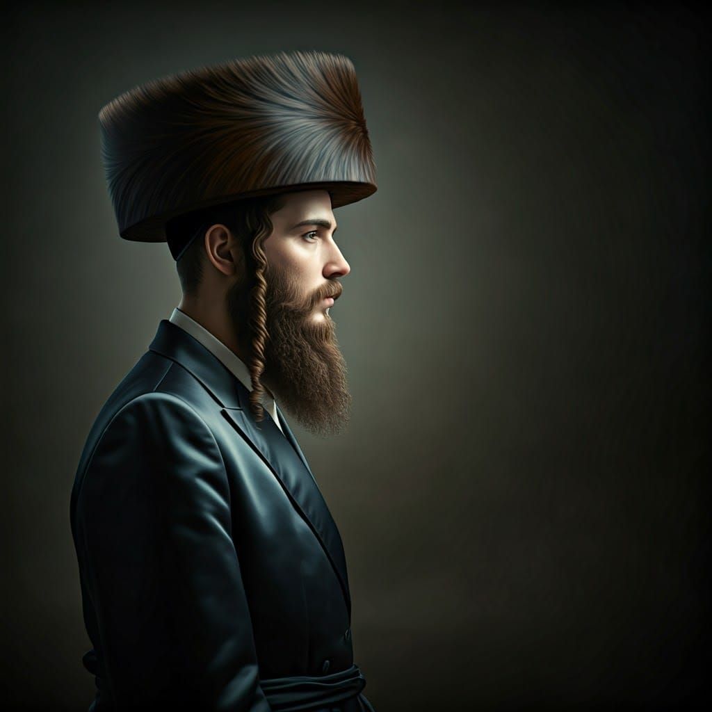 Contemplative Hasidic Jew in Cinematic Digital Art Style