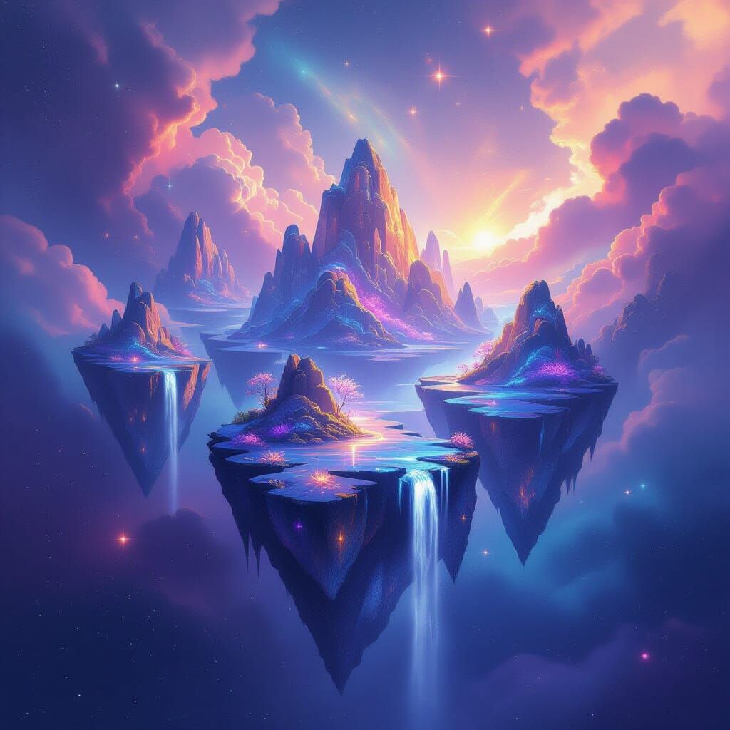 Crystalline Islands in Nebula Sky