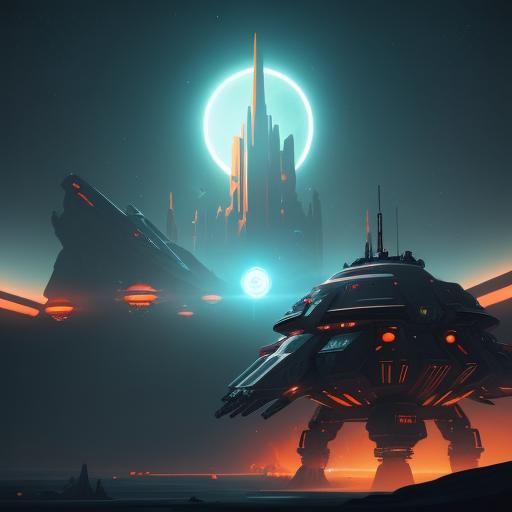 Futuristic Spacecraft Landing: Sci-Fi Concept Art