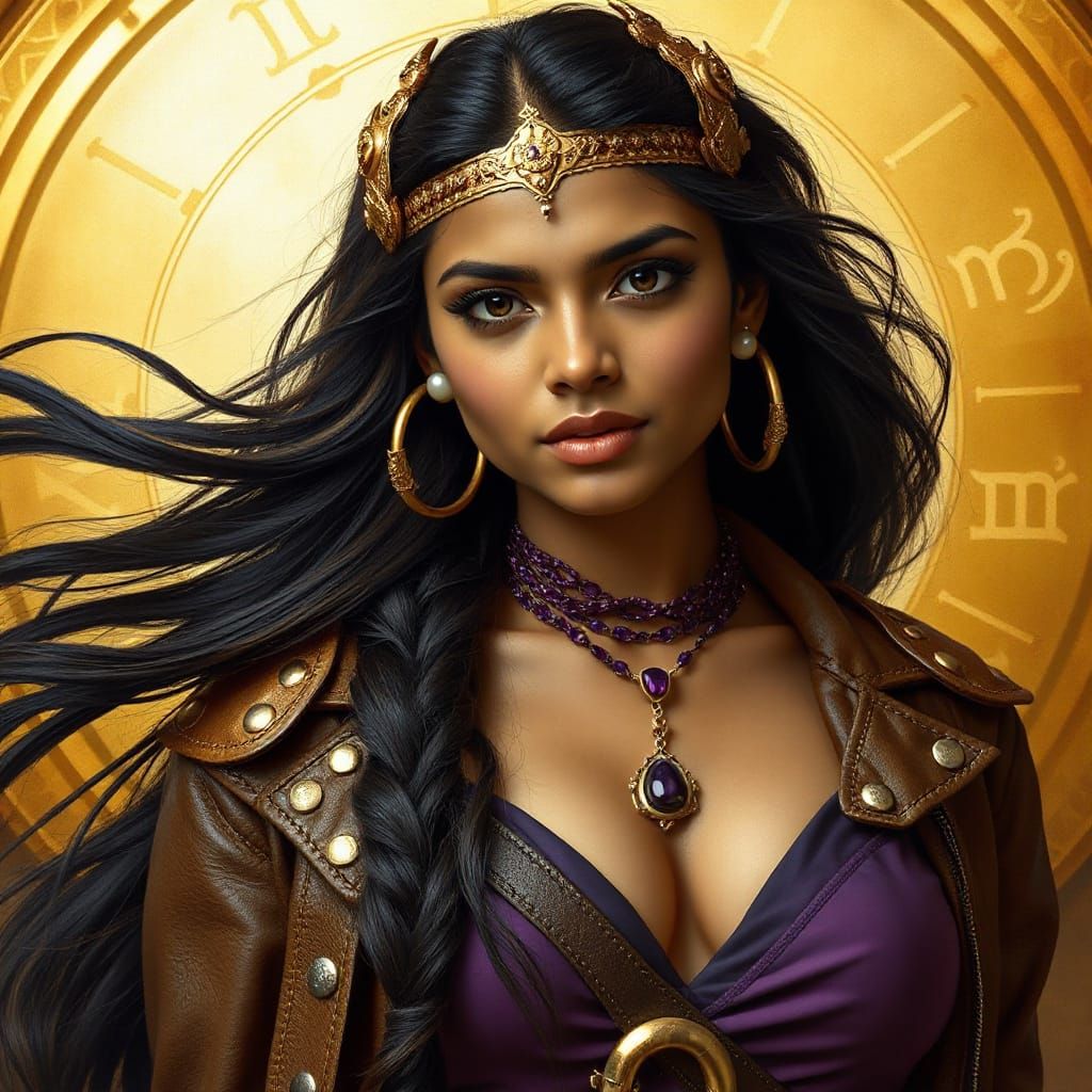 Striking Portrait of Tamil Woman with Golden Adornments