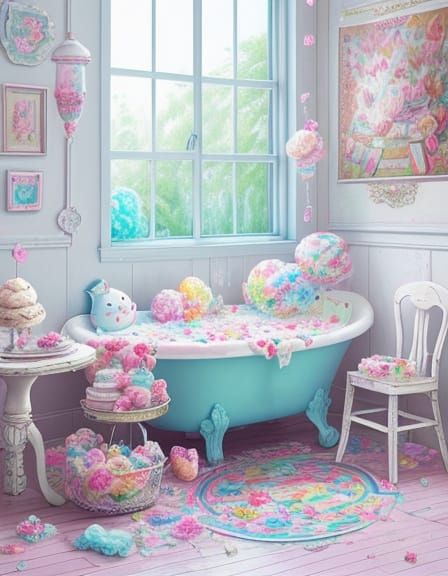 Candy Art: Ice Cream Kittens in a Playful Candyland