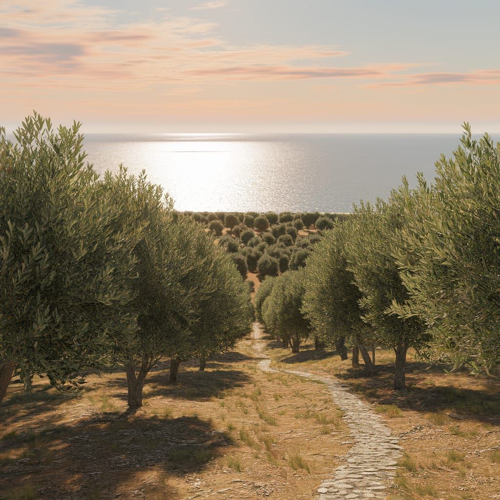 Cyprus Summer Afternoon: 3D Rendered Mediterranean Vista