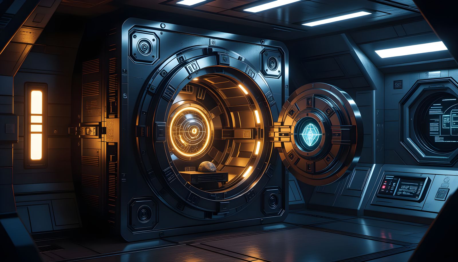 High-Tech Vault Box Holding Alien Artifacts