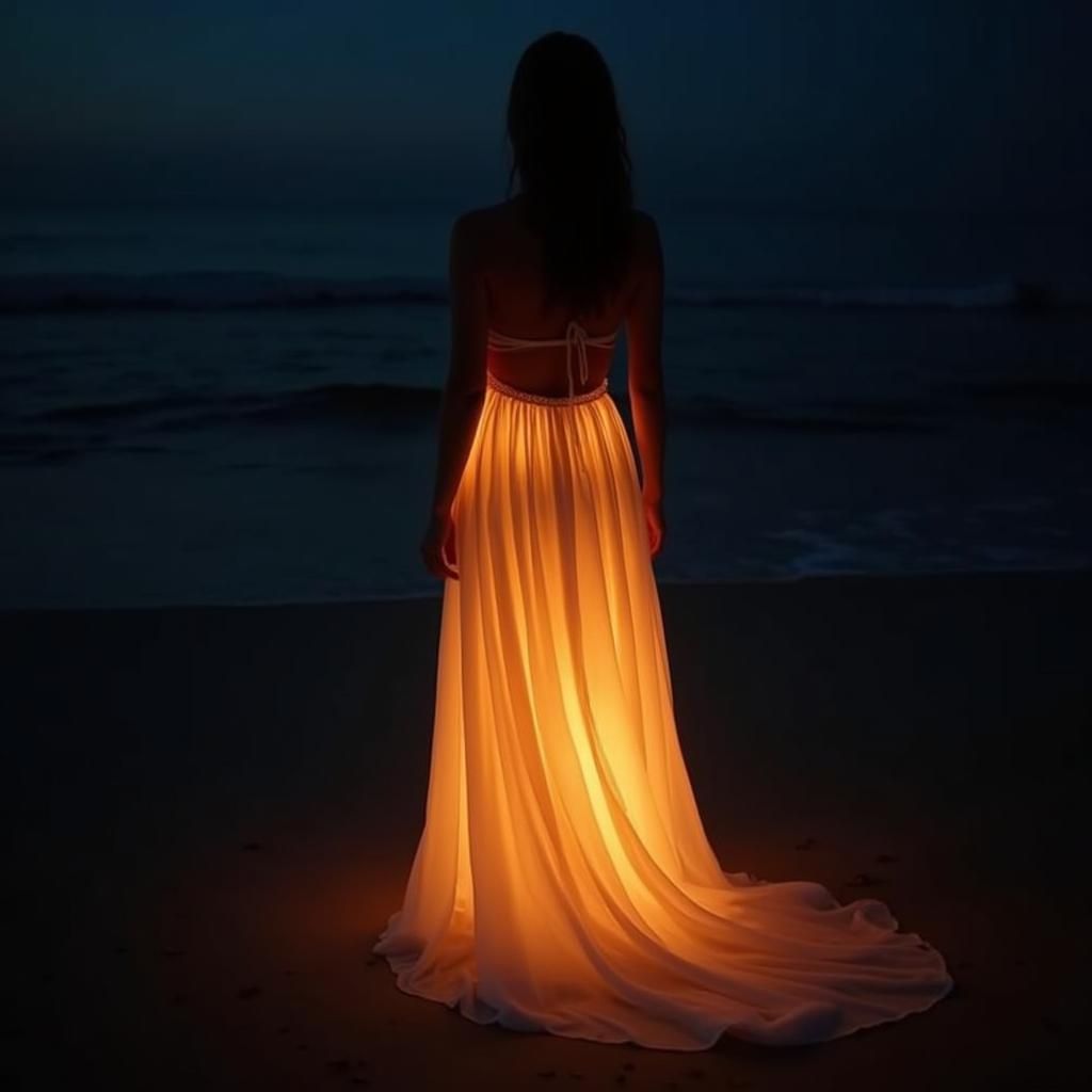 Glowing Beach Gown in the Dark