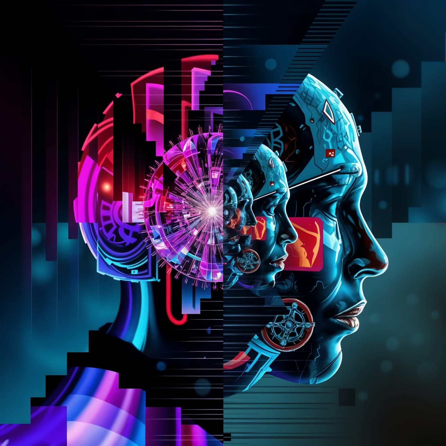 Fractured Realities: Corrupted Figures in Glitch Art