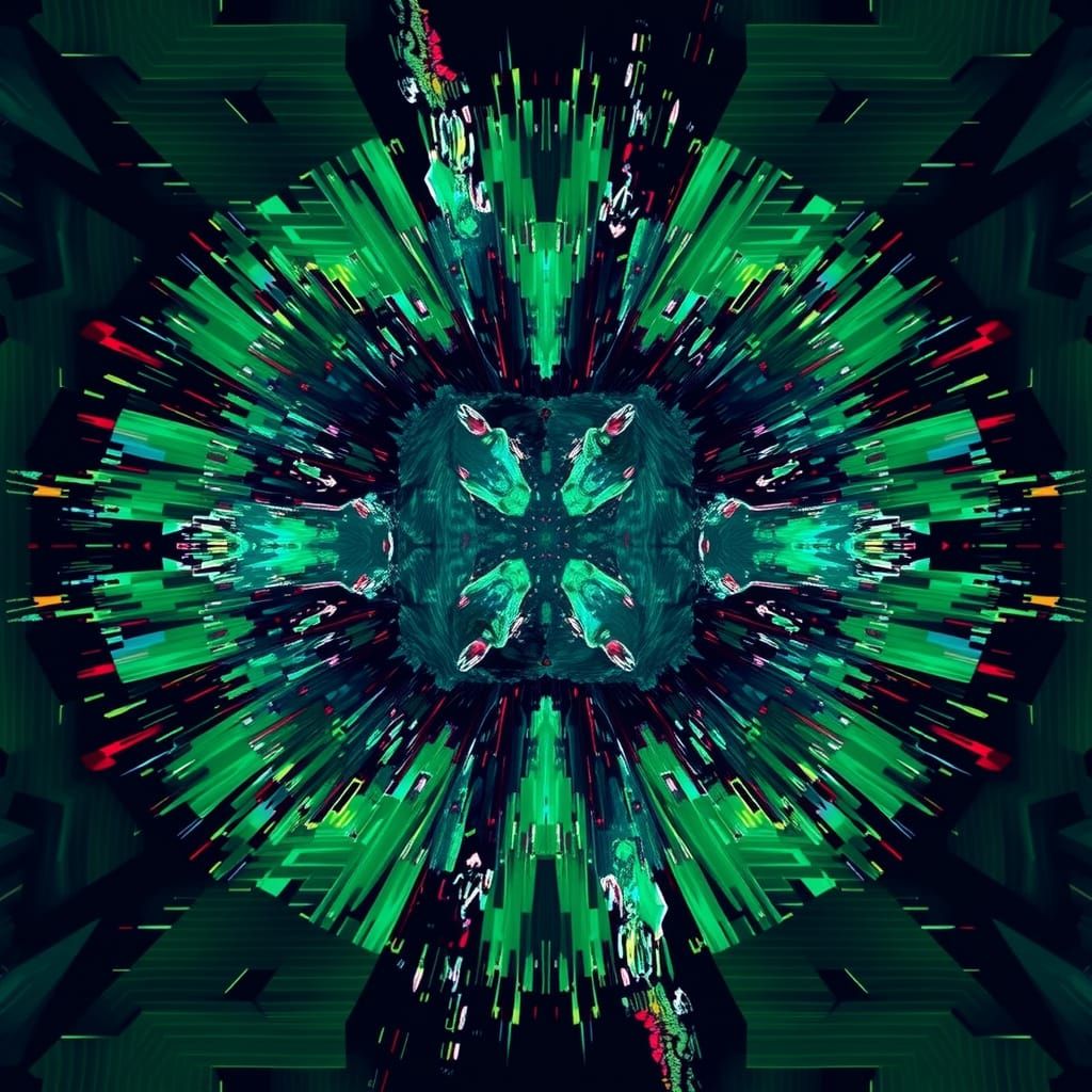 Fractured Realities: Corrupted Figures in Evolving Patterns