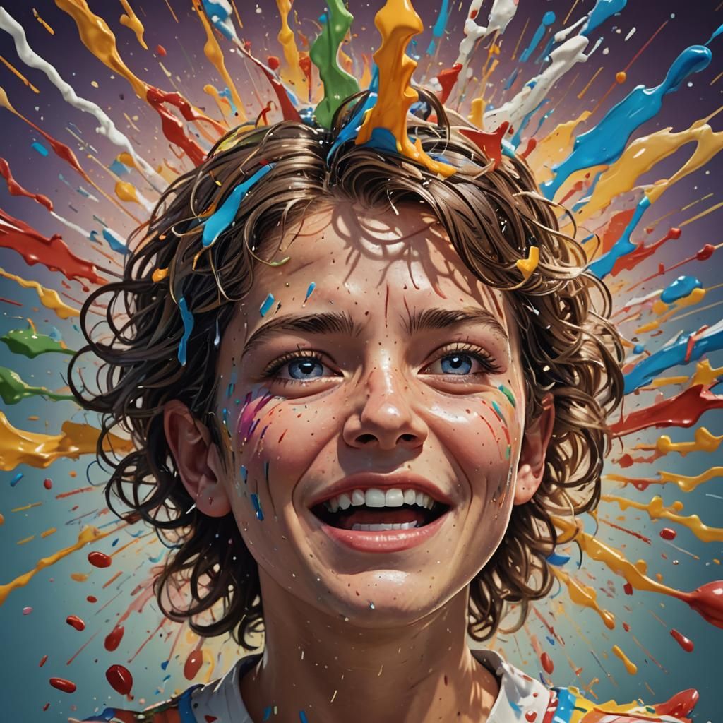 Hyperrealistic Splash Art Portrait with Dramatic Lighting