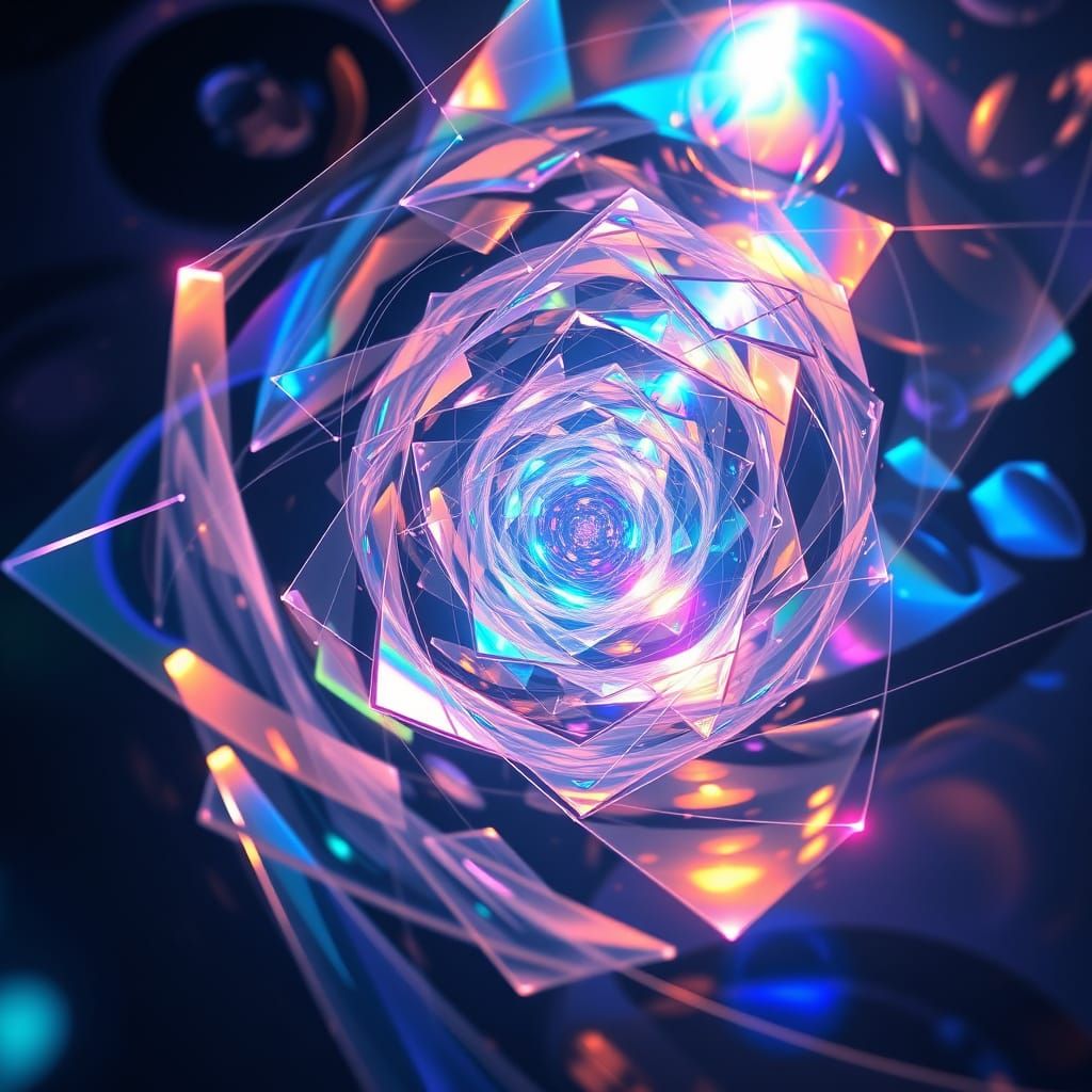 Abstract Vortex of Shifting Colors and Shapes