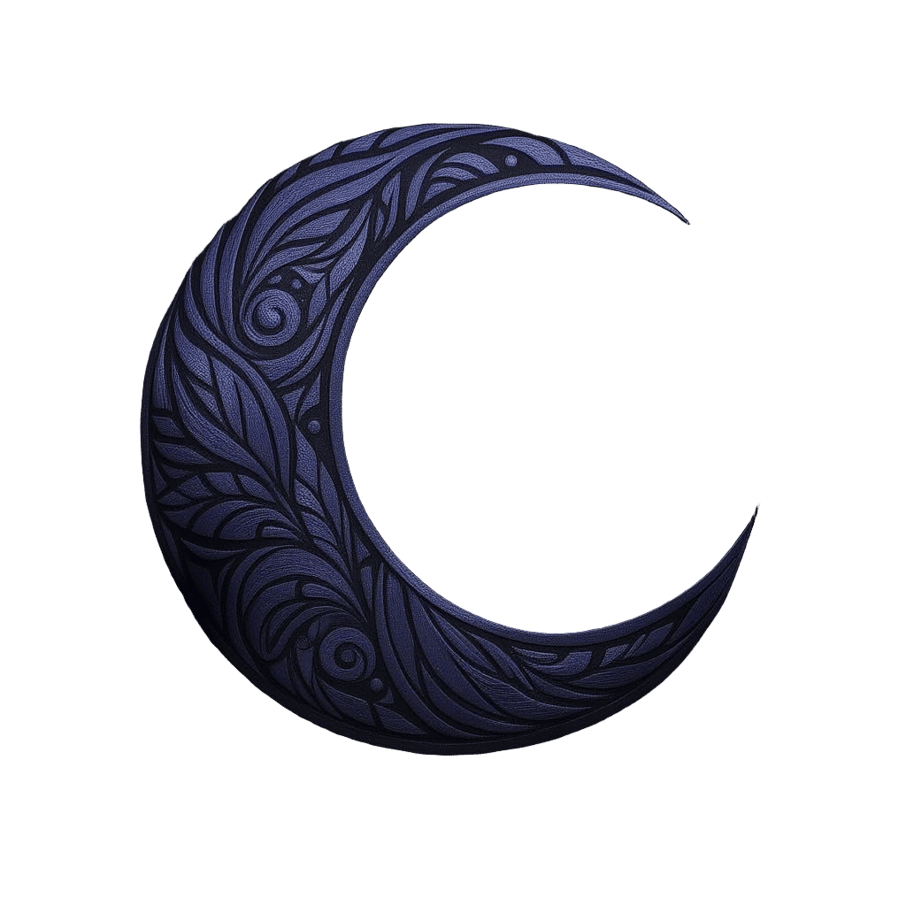 Minimalist Dark Purple Half Moon Logo
