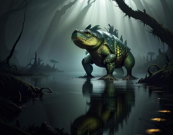 Menacing Bullywug Emerges from Mangrove Swamp
