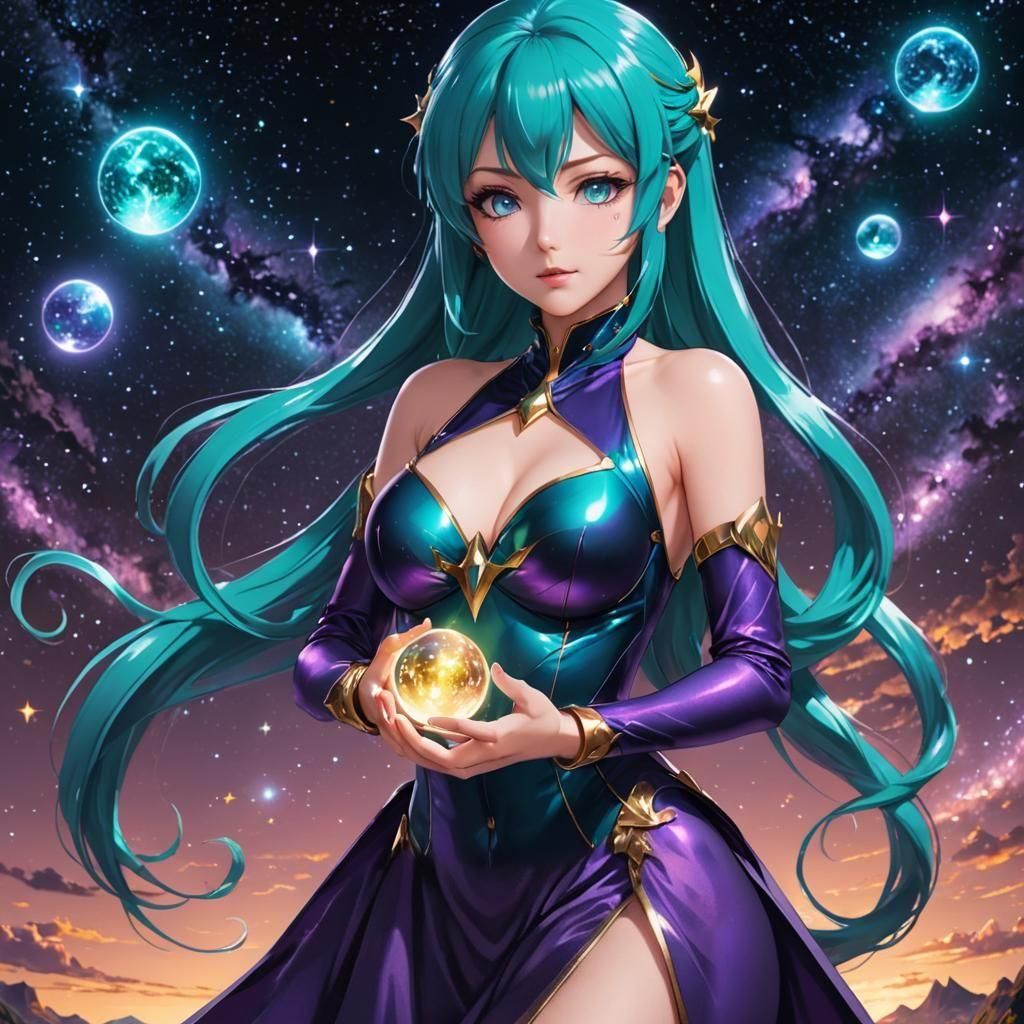 Anime Woman Holding Magic in Her Hands