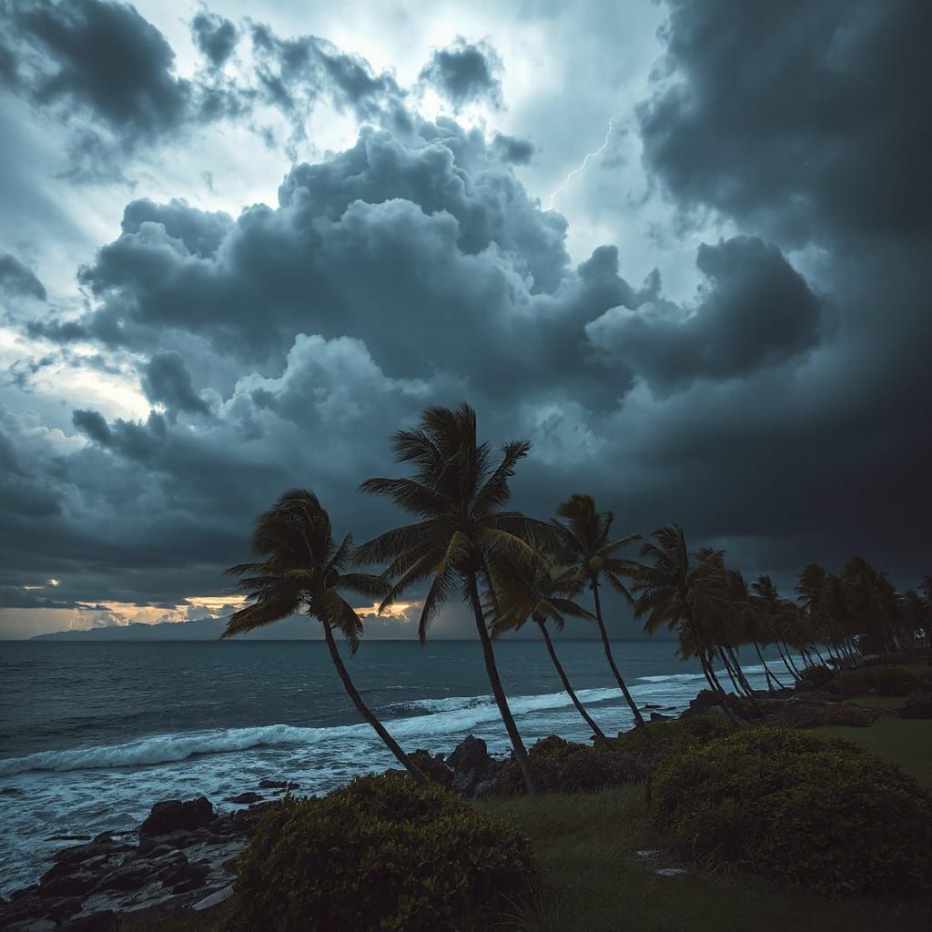 Tempestuous Coastline Scene in Dramatic Style