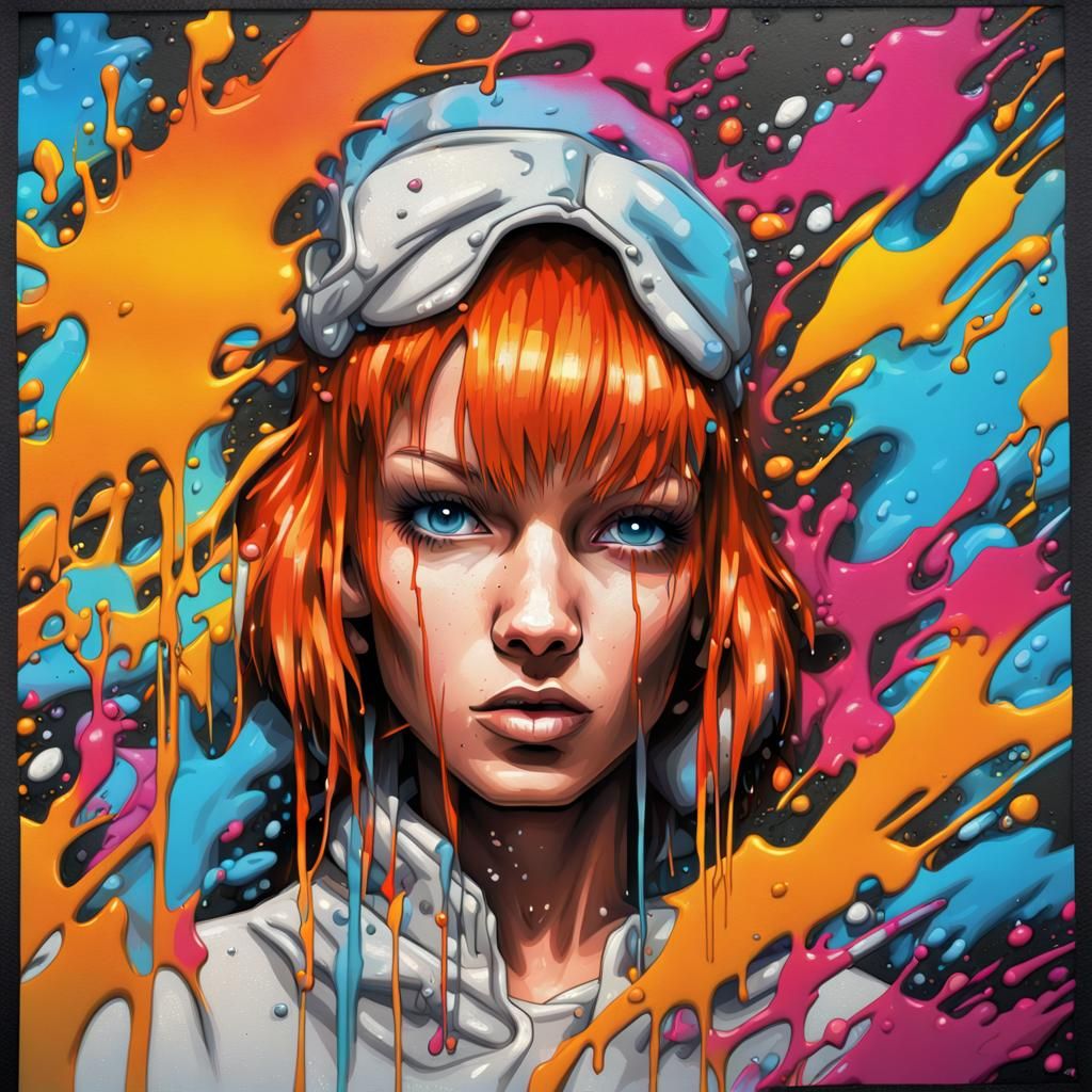 Leeloo Dallas Multipass in Graffiti Street Art