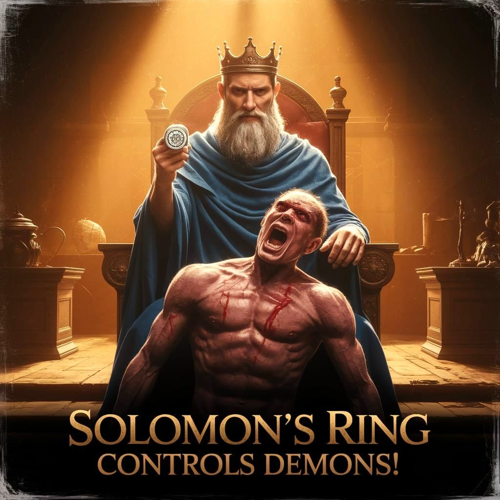 King Solomon Commands Demons with Magical Ring