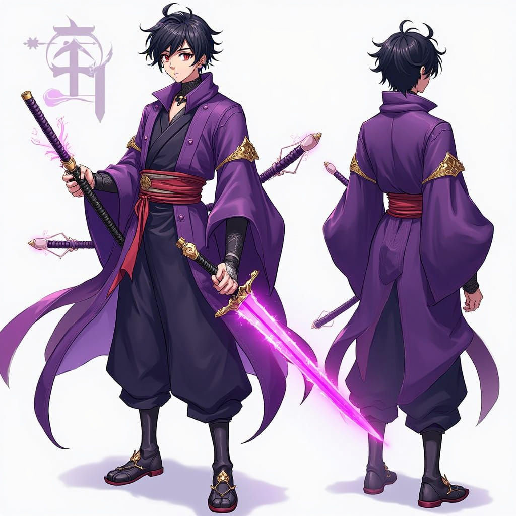 Anime Character Design Sheet in Fantasy Style