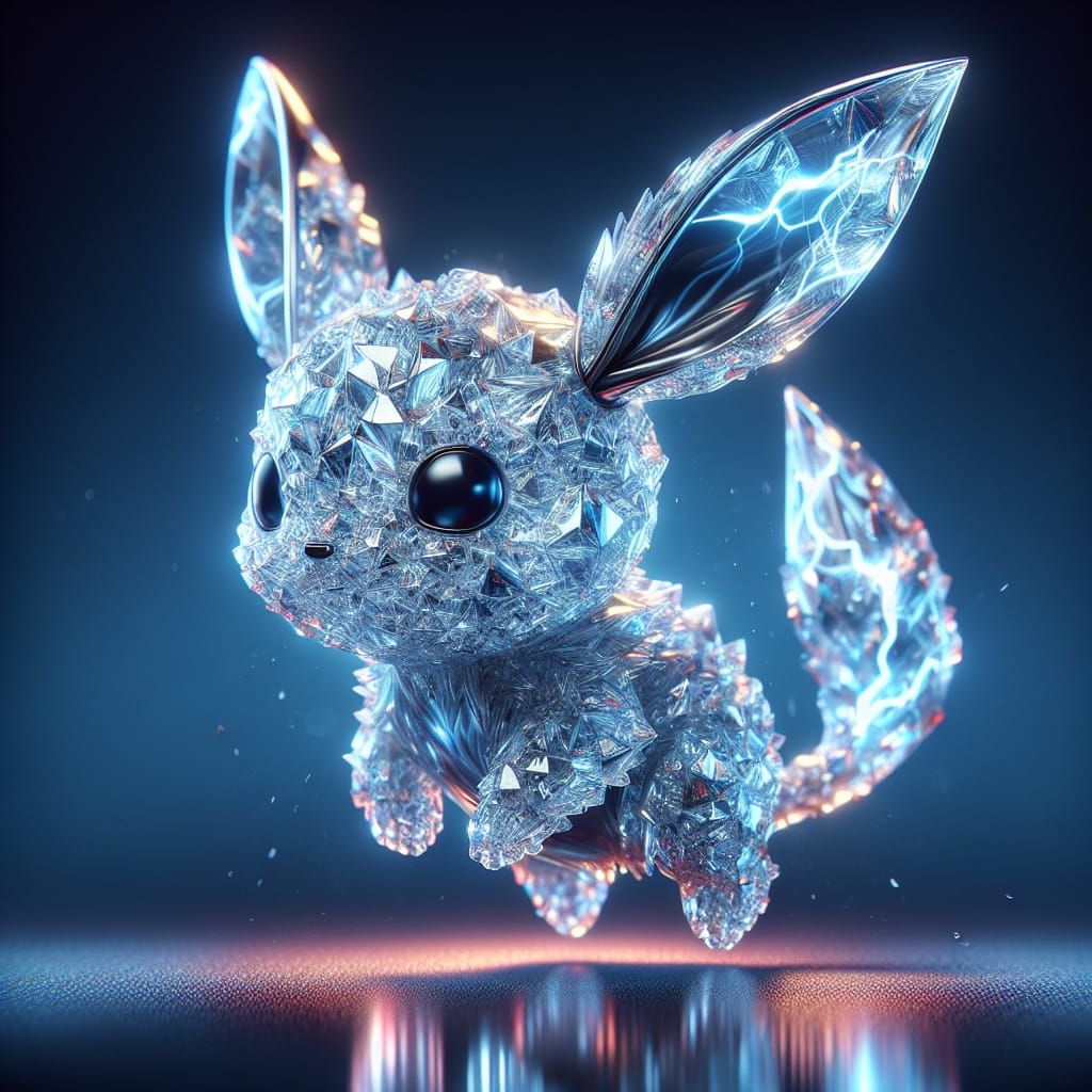Crystal Pikachu Hyperrealistic Splash Art