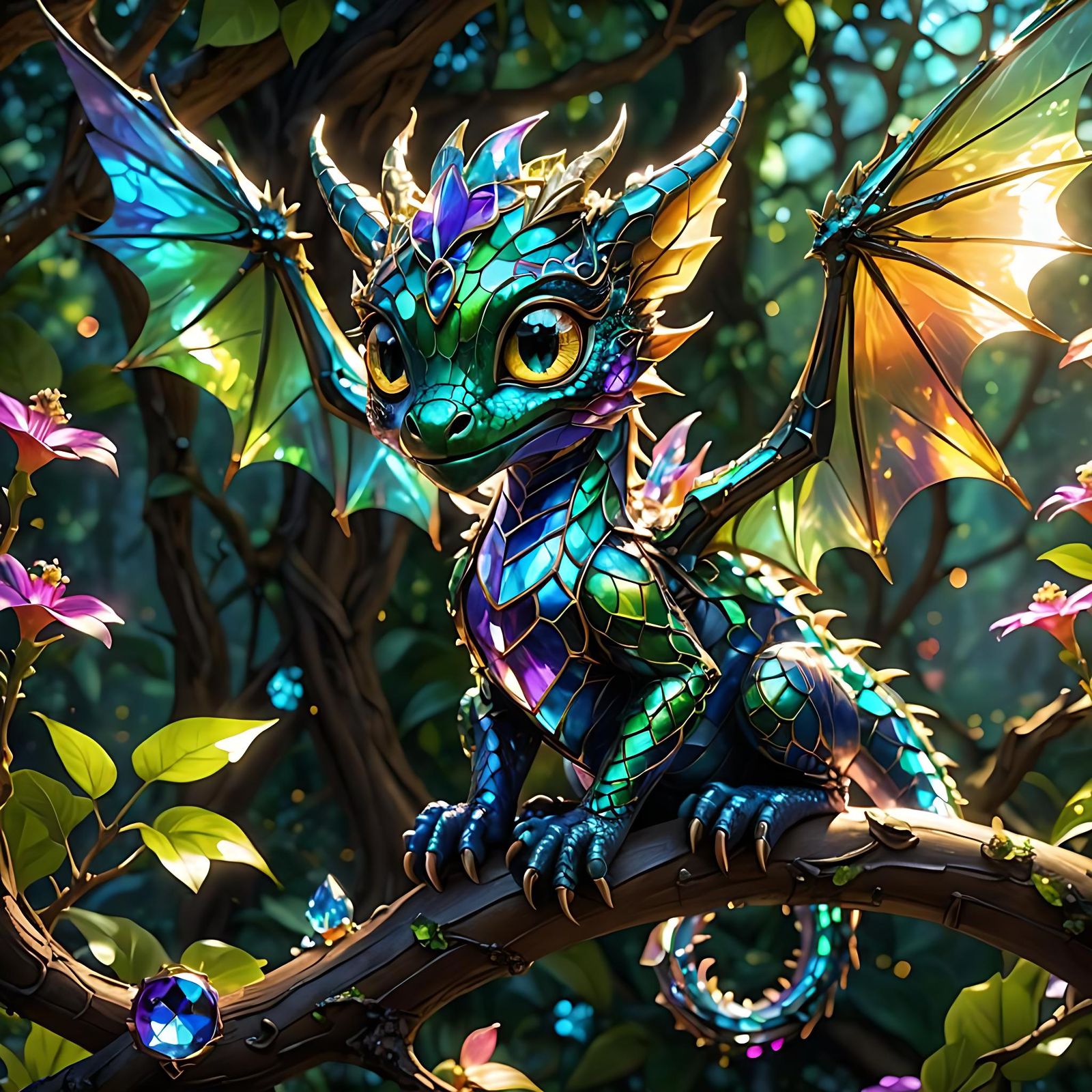 Tiny Jeweled Mechanical Dragon